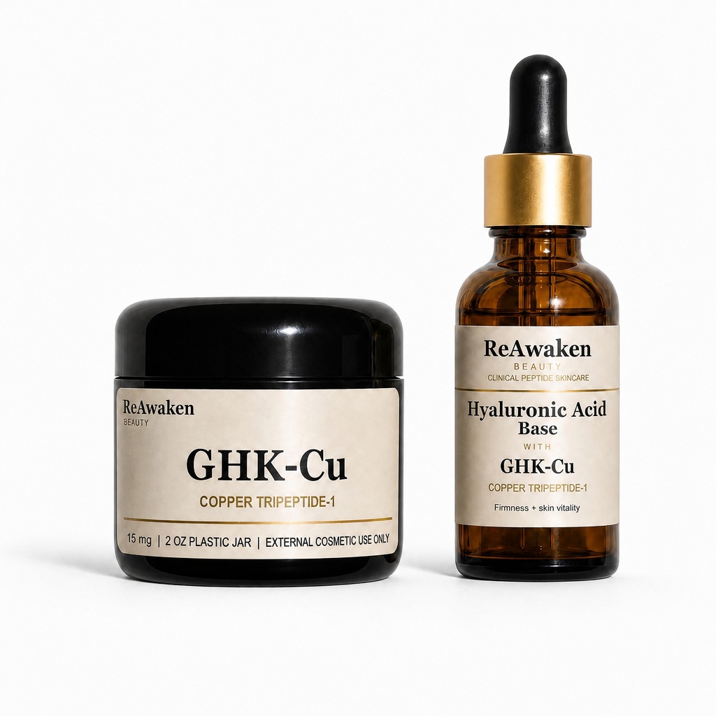 Black peptide jar and frosted base dropper